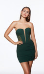 Alyce Paris 40026 Glitter Knit Strapless Sheath Short Dress