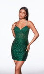 Alyce Paris 40034 Sequins Floral Beaded Lace Short Dress