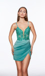 Alyce Paris 40036 Satin Chiffon Beaded Lace Short Dress