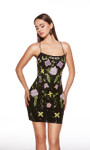 Alyce Paris 40061 Hand Beaded Floral Lace Sheath Short Dress