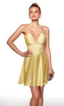 Alyce Paris 40063 Satin Chiffon Halter Neck Short Dress