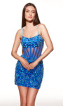 Alyce Paris 40093 Hand Beaded Sequin Scoop Neck Short Dress
