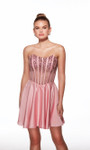 Alyce Paris 40101 Satin Chiffon Beaded Strapless Short Dress