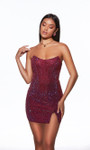 Alyce Paris 40104 Cracked Ice Beaded Strapless Short Dress