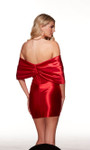 Alyce Paris 40110 Stretch Satin Off Shoulder Short Dress