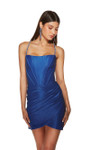 Alyce Paris 4920 Shiny Jersey Spaghetti Straps Short Dress
