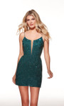 Alyce Paris 40112 Hand Beaded Scoop Neck Sheath Short Dress