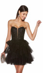 Alyce Paris 3766 Lace Tulle Sweetheart Strapless Short Dress