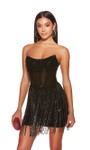 Alyce Paris 4941 Rhinestone Fringe Strapless Short Dress