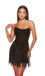 Alyce Paris 4941 Rhinestone Fringe Strapless Short Dress