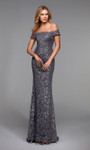 Alyce Paris 27485 Floral Lace Sequins Off Shoulder Gown