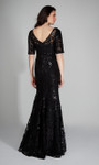 Alyce Paris 27497 Patterned Sequin V-Neck Short Sleeve Gown