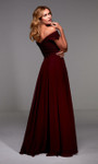 Alyce Paris 27510 Chiffon Lace Off Shoulder Cap Sleeve Gown