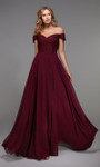 Alyce Paris 27510 Chiffon Lace Off Shoulder Cap Sleeve Gown