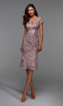Alyce Paris 27534 Sequin Lace Illusion Short Sleeves Gown