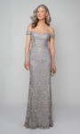 Alyce Paris 27553 Allover Floral Lace Off Shoulder Gown