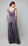 Alyce Paris 27559 Faille Cap Sleeves Wide Leg Jumpsuit