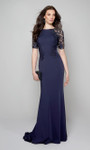 Alyce Paris 27585 Stretch Crepe Lace Embroidered Long Gown