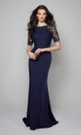 Alyce Paris 27585 Stretch Crepe Lace Embroidered Long Gown