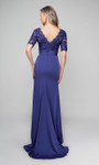 Alyce Paris 27595 Stretch Crepe Lace Scalloped V-Neck Gown