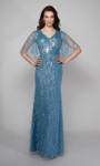 Alyce Paris 27599 Hand Beaded Tulle Flutter Sleeves Gown