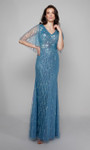 Alyce Paris 27599 Hand Beaded Tulle Flutter Sleeves Gown
