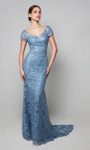 Alyce Paris 27602 Lace Scalloped Hem Short Sleeves Gown