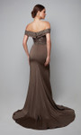 Alyce Paris 27619 Stretch Crepe Beaded Off Shoulder Gown