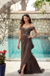 Alyce Paris 27619 Stretch Crepe Beaded Off Shoulder Gown