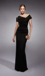 Alyce Paris 27710 Textured Charmeuse Asymmetric Neck Gown