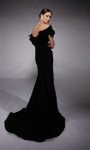 Alyce Paris 27714 Georgette Ruffle Off Shoulder Sleeve Gown
