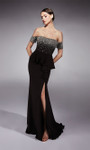 Alyce Paris 27715 Faille Off Shoulder Cap Sleeves Gown