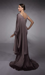 Alyce Paris 27722 Satin Long Draped Sleeve Sheath Gown