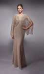 Alyce Paris 27724 Sequin Embroidery Sheer Cape Sleeves Gown