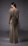 Alyce Paris 27729 Linear Sequins V-Neck Short Sleeves Gown