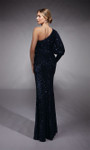 Alyce Paris 27742 Linear Sequins Long Blouson Sleeve Gown