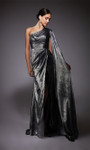 Alyce Paris 27753 Metallic Chiffon One Shoulder Sheath Gown