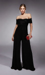 Alyce Paris 27768 Crinkle Chiffon Wide-Leg Pants Jumpsuit
