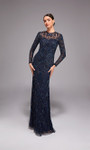 Alyce Paris 27778 Hand Beaded Long Sheer Sleeves Long Gown