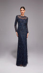Alyce Paris 27778 Hand Beaded Long Sheer Sleeves Long Gown