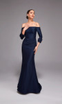 Alyce Paris 27782 Stretch Mikado Cuffed Quarter Sleeves Gown