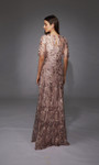 Alyce Paris 27819 Lace Floral Sequin Pattern High Neck Gown