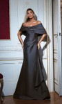 Alyce Paris 27822 Stretch Mikado Off Shoulder Foldover Gown