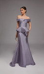 Alyce Paris 27827 Stretch Mikado Off Shoulder Peplum Gown
