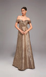 Alyce Paris 27844 Metallic Jacquard Off-shoulder Long Gown