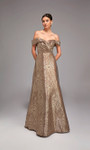 Alyce Paris 27844 Metallic Jacquard Off-shoulder Long Gown