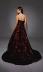 Alyce Paris 27862 Jacquard Floral Pattern Strapless Gown