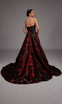 Alyce Paris 27862 Jacquard Floral Pattern Strapless Gown