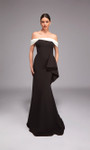 Alyce Paris 27877 Italian Knit Satin Off Shoulder Long Gown