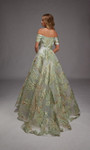 Alyce Paris 27804 Organza Jacquard Metallic Leaf Motif Gown